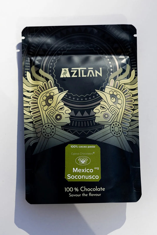 100% cacao dark chocolate in pouch made from single-origin cacao beans - Mexico Soconusco