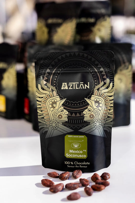 100% cacao dark chocolate in pouch made from single-origin cacao beans - Mexico Soconusco