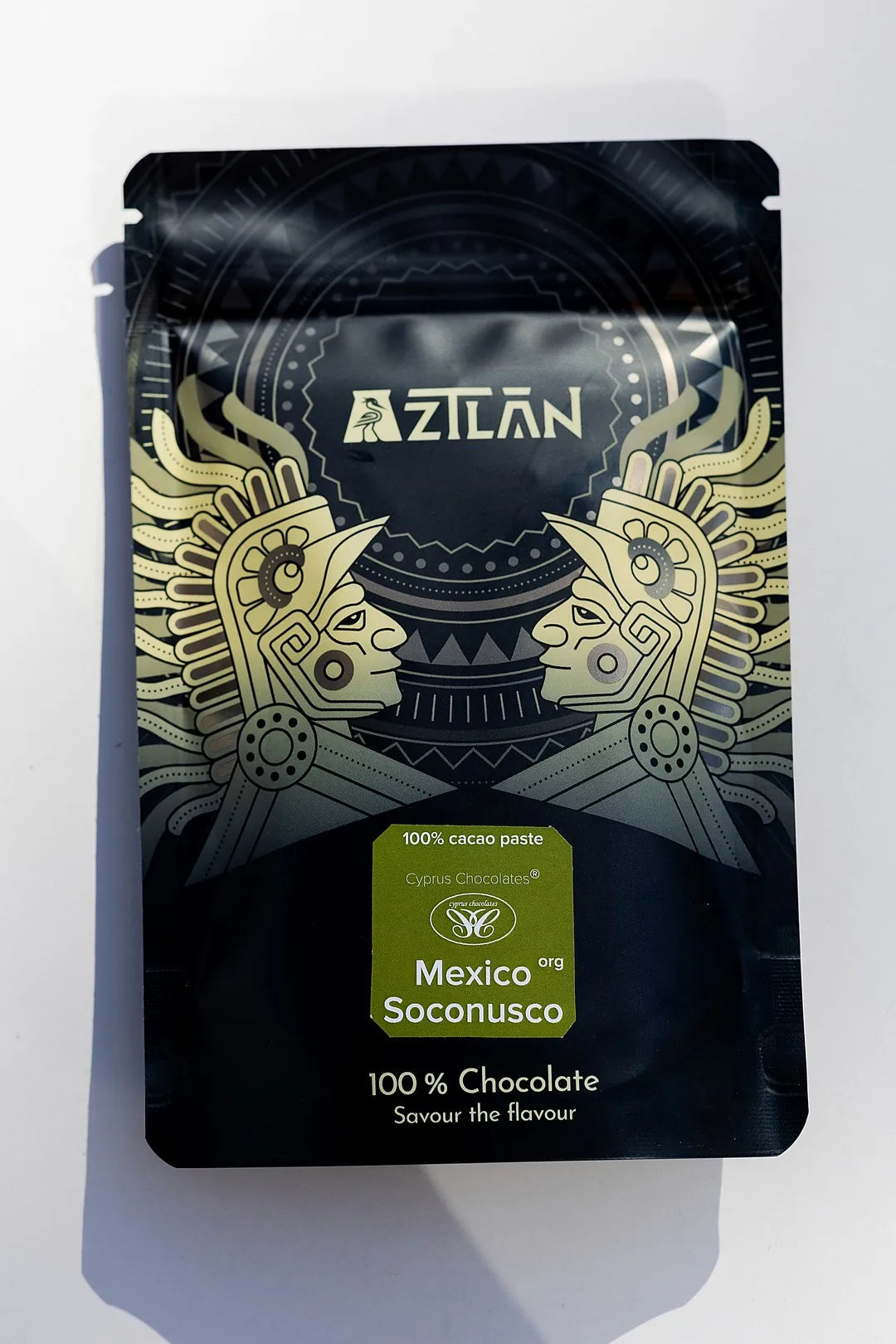 100% cacao dark chocolate in pouch made from single-origin cacao beans - Mexico Soconusco