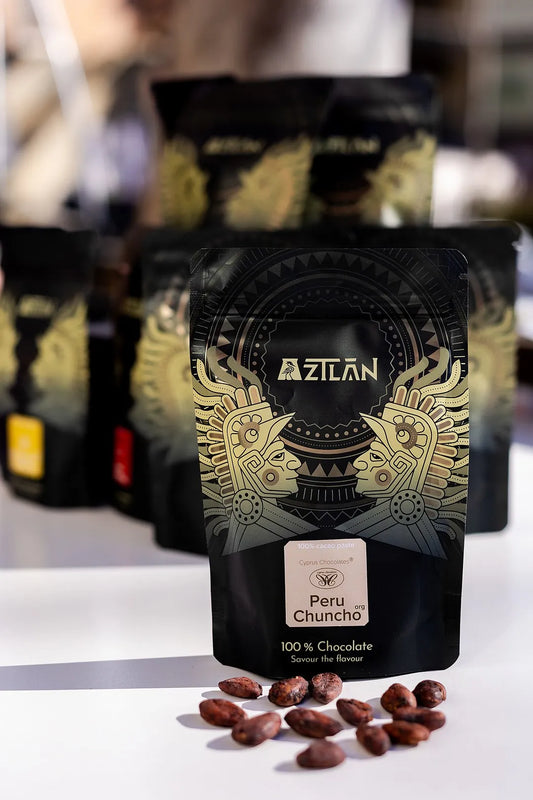 100% cacao dark chocolate in pouch made from single-origin cacao beans - Peru Chuncho