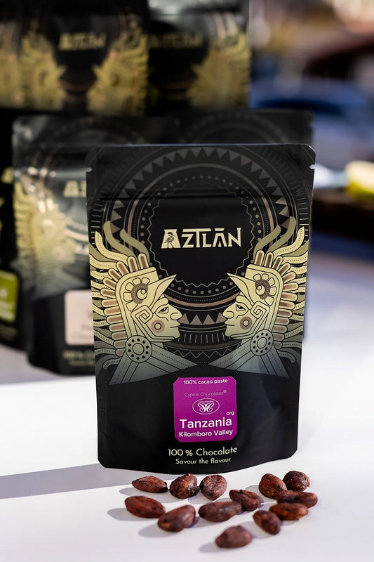 100% cacao dark chocolate in pouch made from single-origin cacao beans - Tanzania Kilomboro
