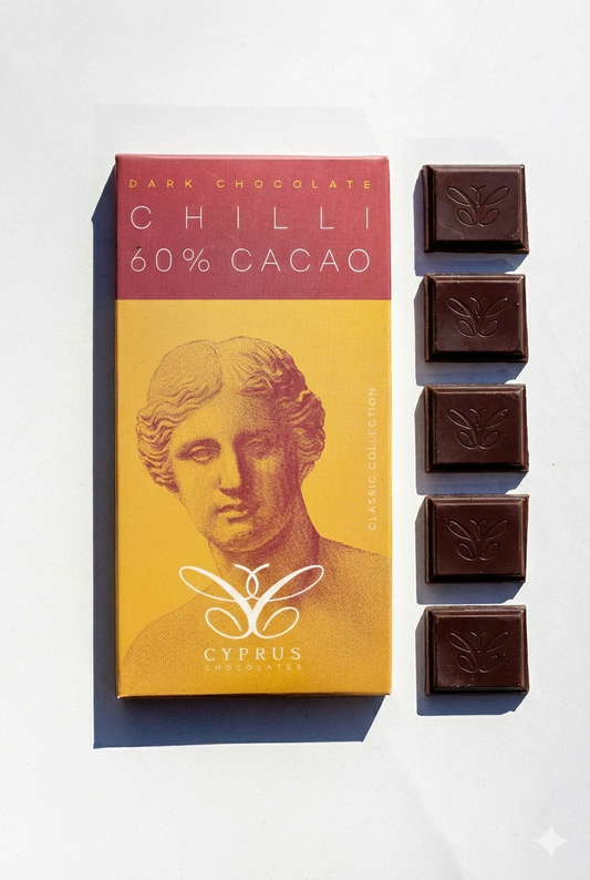 Dark chocolate bar with chilli flavour