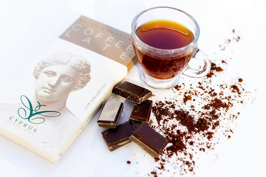 White chocolate bar with Cyprus coffee flavour