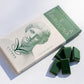 White chocolate bar with sea notes and natural spirulina flavour